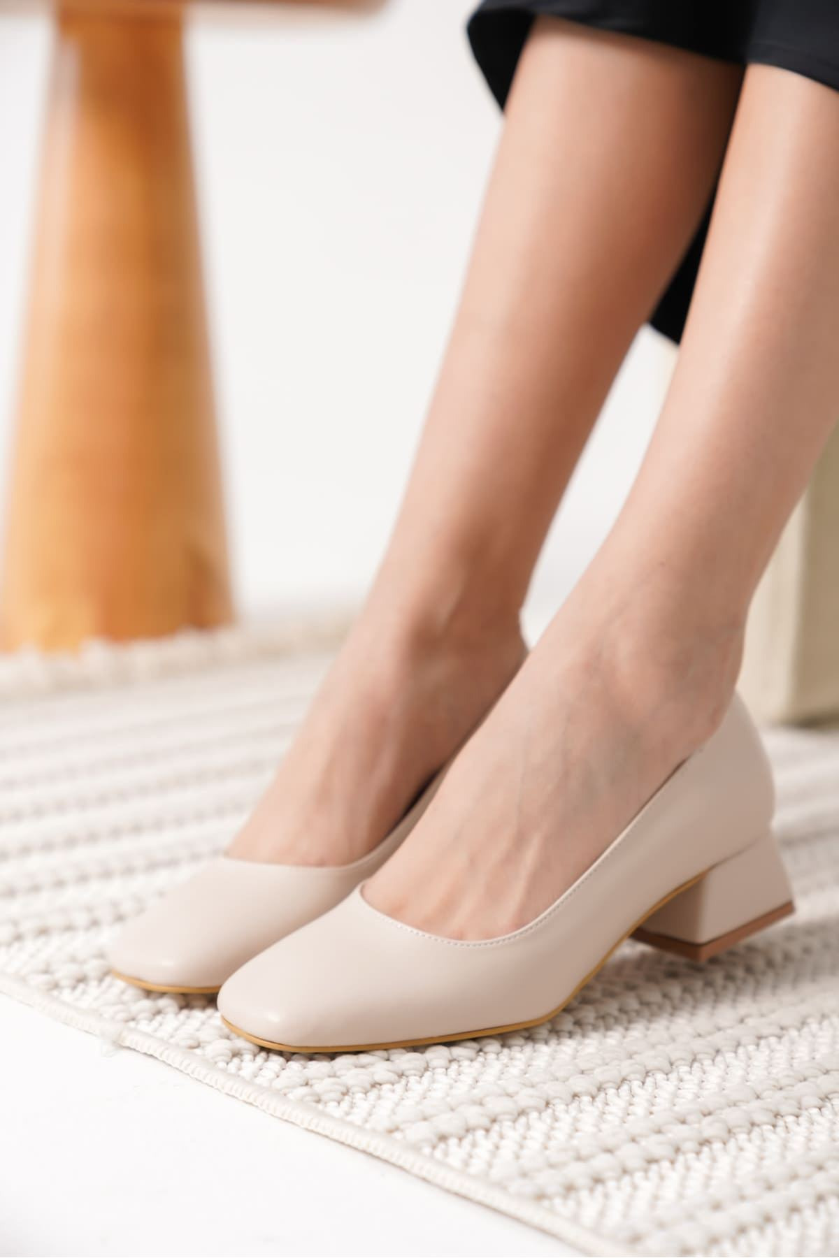 Siyah Kürklü Crop Deri Mont